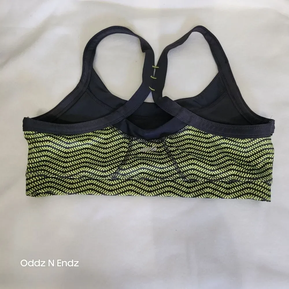Avia Women's Sports Bra Yellow‎ & Black Zigzag Design Size M